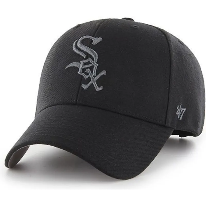 mutzen-gebogen-schwarz-verstellbares-band-plateado-der-chicago-white-sox-mlb-von-47-brand