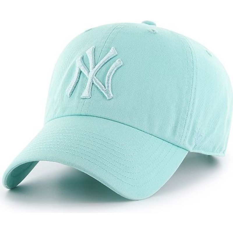 47-brand-curved-brim-mit-hellgrunem-logo-new-york-yankees-mlb-clean-up-cap-hellgrun