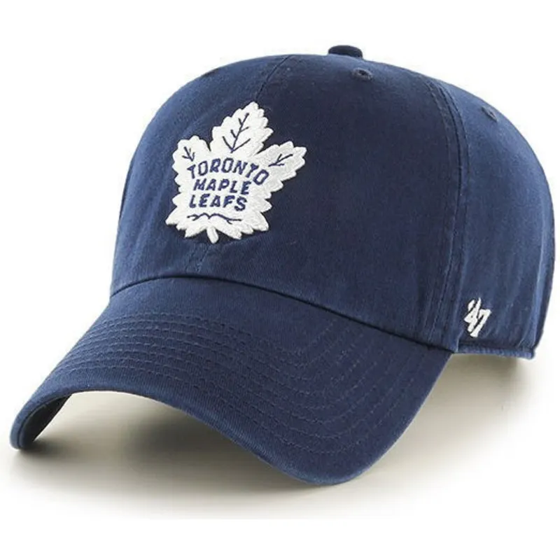 dunkelblaue-gebogene-kappe-der-toronto-maple-leafs-nhl-clean-up-von-47-brand