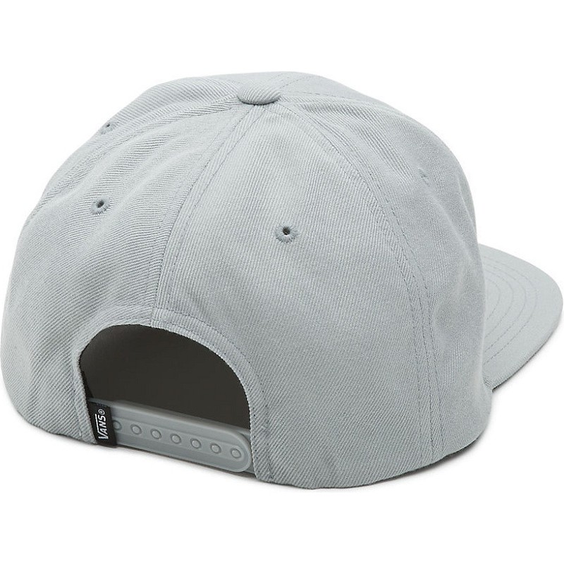 vans-flat-brim-script-logo-drop-v-snapback-cap-grau