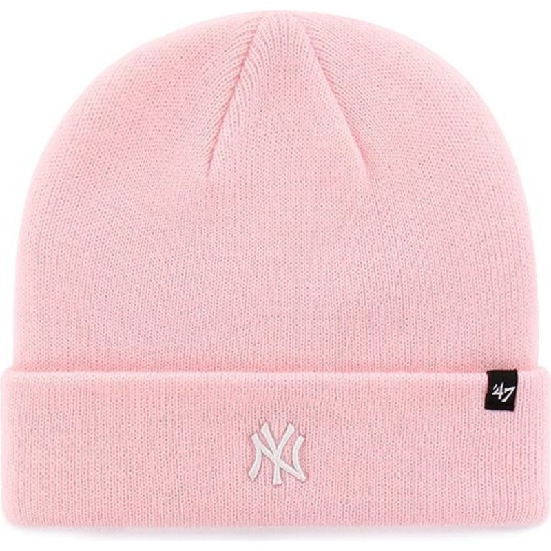 47-brand-new-york-yankees-logo-mlb-centerfield-fold-beanie-mutze-pink