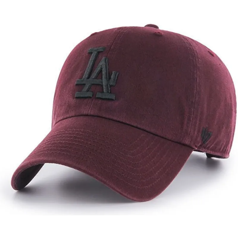 mutzen-gebogen-rot-verstellbares-band-granate-negro-der-los-angeles-dodgers-mlb-von-47-brand