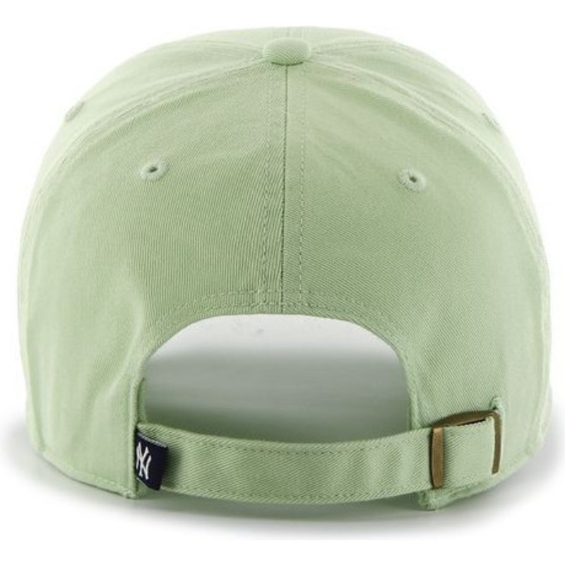 47-brand-curved-brim-mit-weissem-logo-new-york-yankees-mlb-clean-up-cap-hellgrun