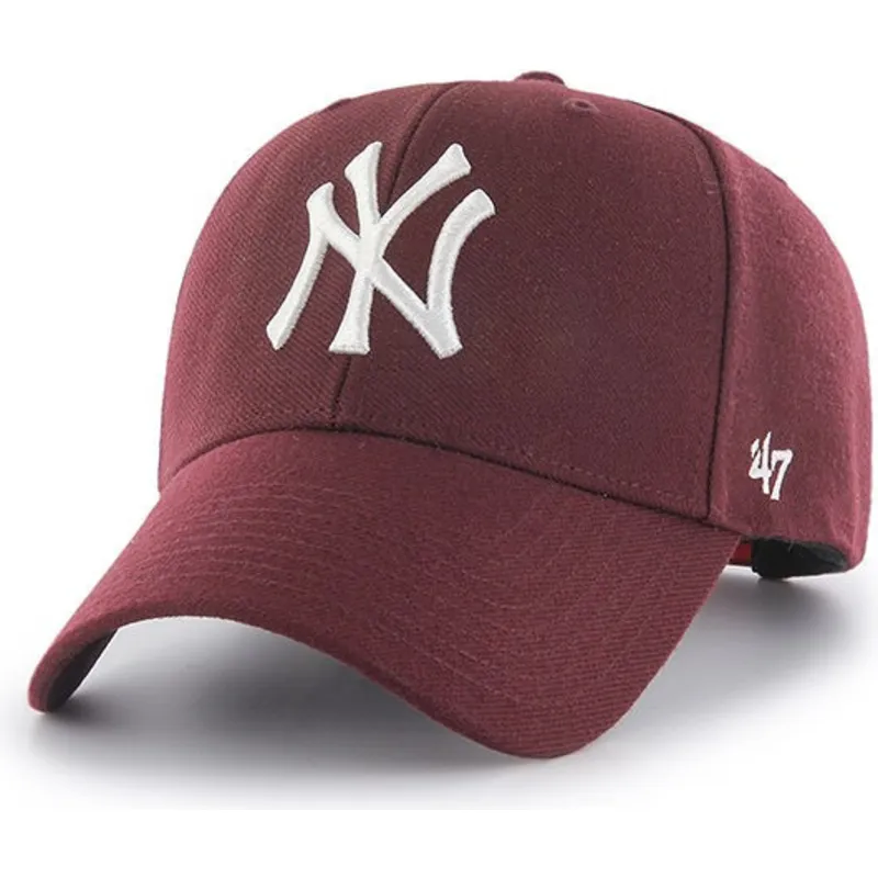 mutzen-gebogen-rot-snapback-granate-der-new-york-yankees-mlb-von-47-brand mutzen-gebogen-rot-snapback-granate-der-new-york-yankees-mlb-von-47-brand