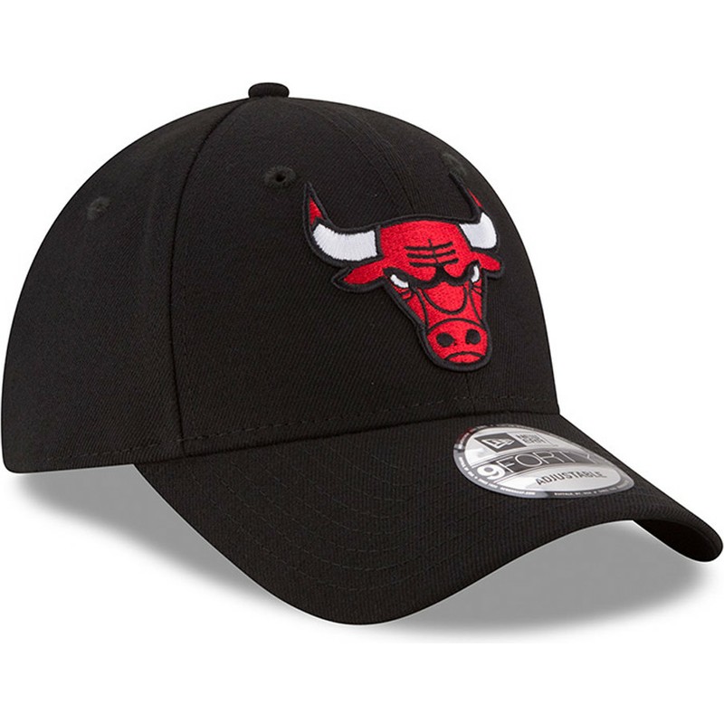 new-era-curved-brim-9forty-the-league-chicago-bulls-nba-adjustable-cap-schwarz