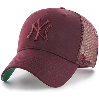 Weinrote Trucker-Cap mit weinrotem Logo der New York Yankees MLB MVP Branson von 47 Brand