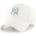 47-brand-curved-brim-blaues-logo-new-york-yankees-mlb-clean-up-cap-weiss