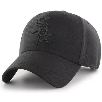 47 Brand Curved Brim Schwarzes Logo Chicago White Sox MLB MVP Snapback Cap schwarz