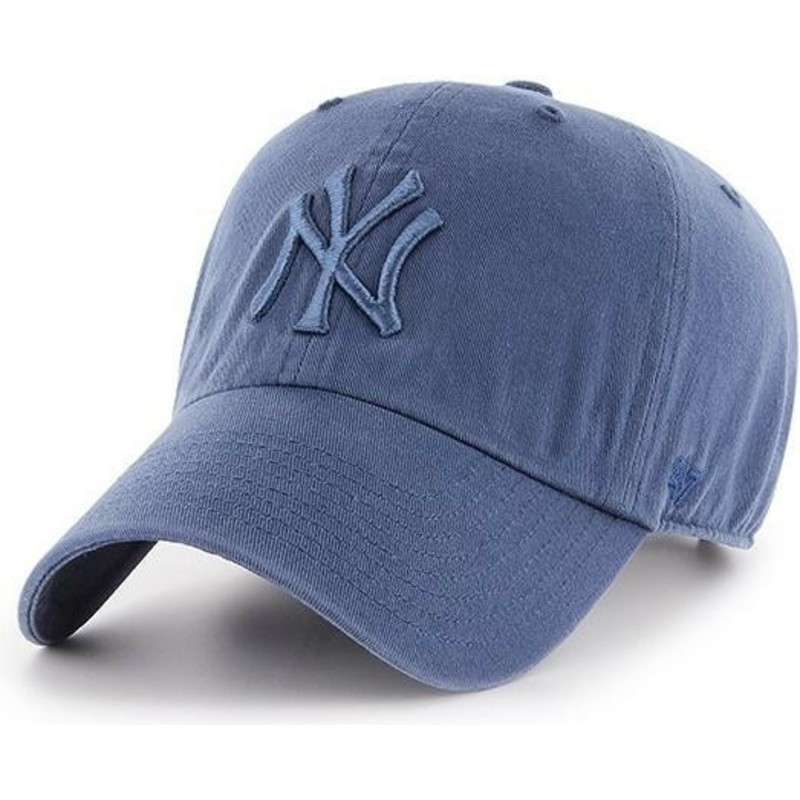 47-brand-curved-brim-blaues-logo-new-york-yankees-mlb-clean-up-cap-blau
