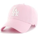 mutzen-gebogen-rosa-verstellbares-band-der-los-angeles-dodgers-mlb-von-47-brand