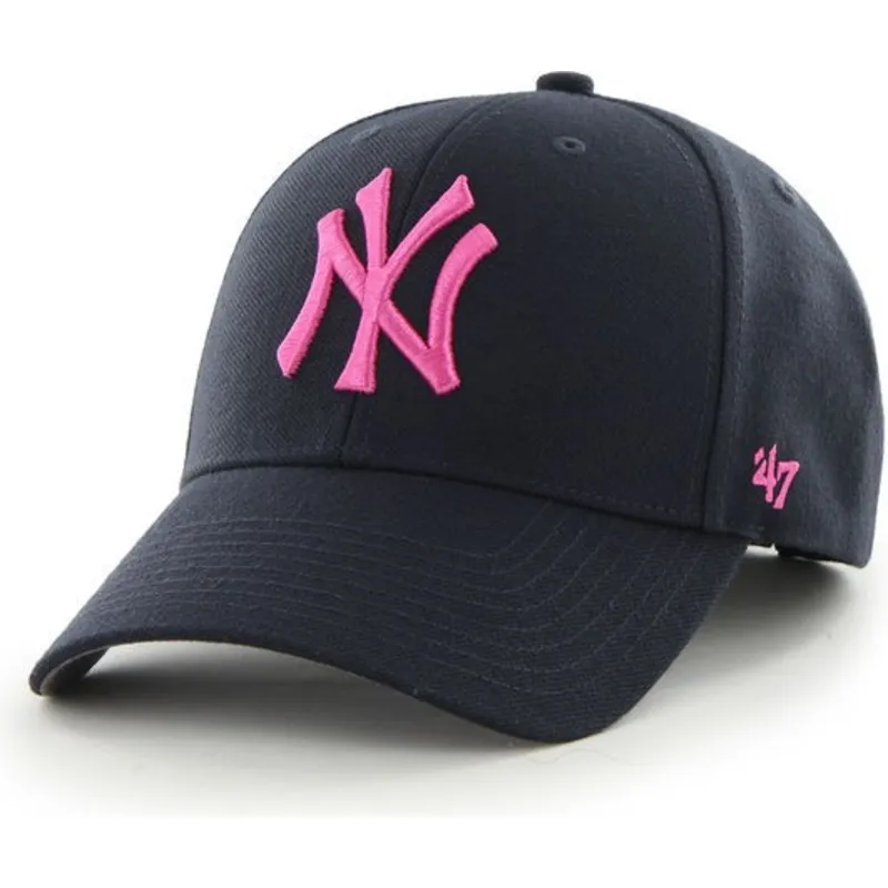 mutzen-gebogen-marineblau-verstellbares-band-rosa-der-new-york-yankees-mlb-von-47-brand