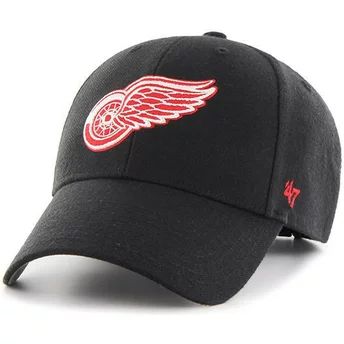 47 Brand Curved Brim Rotes Logo Detroit Red Wings NHL MVP Cap schwarz