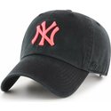 47-brand-curved-brim-pinkes-logo-new-york-yankees-mlb-clean-up-cap-schwarz