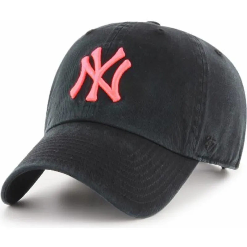 mutzen-gebogen-schwarz-verstellbares-band-rosa-der-new-york-yankees-mlb-von-47-brand mutzen-gebogen-schwarz-verstellbares-band-rosa-der-new-york-yankees-mlb-von-47-brand