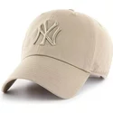 47-brand-curved-brim-khaki-logo-new-york-yankees-mlb-clean-up-cap-khaki