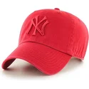mutzen-gebogen-rot-verstellbares-band-der-new-york-yankees-mlb-von-47-brand