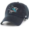 schwarze-gebogene-kappe-der-san-jose-sharks-nhl-clean-up-von-47-brand
