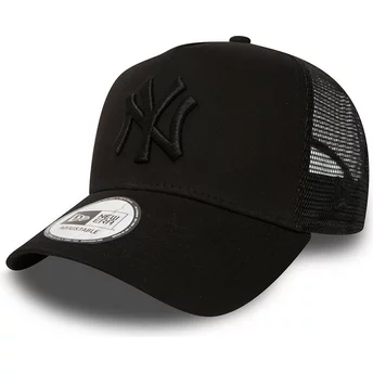 New Era Schwarzes Logo New York Yankees MLB Clean A Frame Trucker Cap schwarz