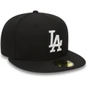 schwarze-enganliegende-59fifty-essential-flatcap-der-los-angeles-dodgers-mlb-von-new-era