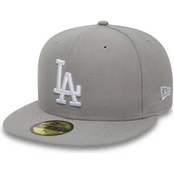 Graue, anliegende 59FIFTY Essential Flat Cap der Los Angeles Dodgers MLB von New Era