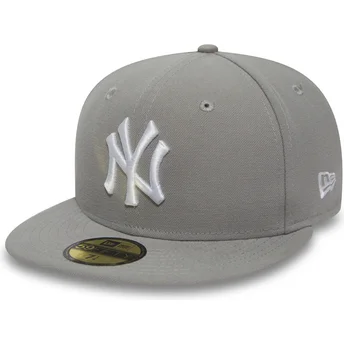 mutzen-flach-grau-angepasst-59fifty-essential-der-new-york-yankees-mlb-von-new-era