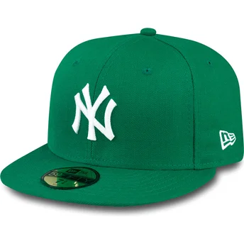 new-era-59fifty-essential-new-york-yankees-mlb-grune-flache-angepasste-kappe