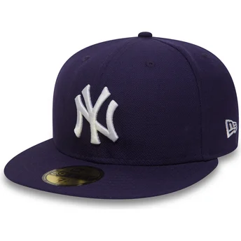 mutzen-flach-violett-angepasst-59fifty-essential-der-new-york-yankees-mlb-von-new-era
