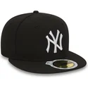 mutzen-flach-schwarz-angepasst-fur-kinder-59fifty-essential-der-new-york-yankees-mlb-von-new-era