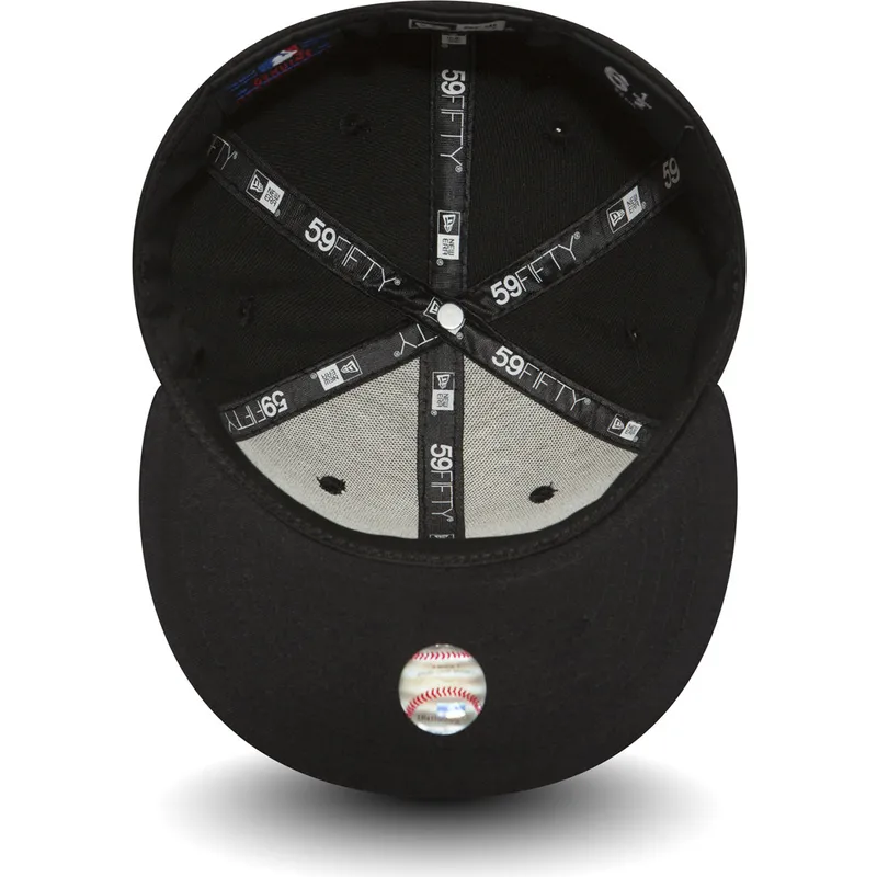 mutzen-flach-schwarz-angepasst-fur-kinder-59fifty-essential-der-new-york-yankees-mlb-von-new-era