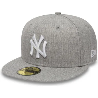 graue-anliegende-59fifty-essential-flat-cap-der-new-york-yankees-mlb-von-new-era