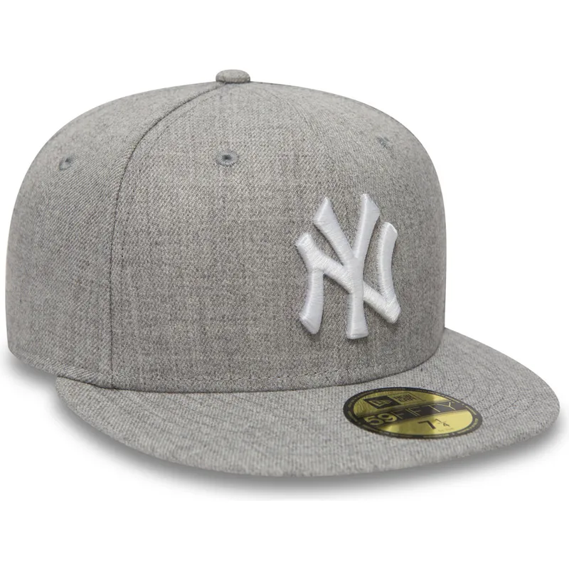 graue-anliegende-59fifty-essential-flat-cap-der-new-york-yankees-mlb-von-new-era