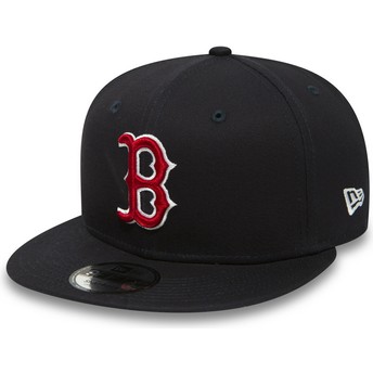New Era Flat Brim 9FIFTY Essential Boston Red Sox MLB Snapback Cap marineblau