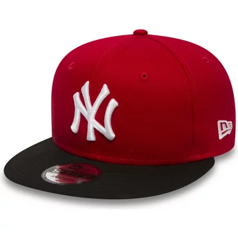 New Era Flat Brim 9FIFTY Cotton Block New York Yankees MLB Snapback Cap rot
