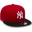 mutzen-flach-rot-snapback-ajustable-9fifty-cotton-block-der-new-york-yankees-mlb-von-new-era