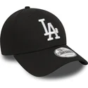 9forty-essential-verstellbare-schwarze-kappe-mit-gebogenem-schirm-von-los-angeles-dodgers-mlb-von-new-era