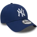 9forty-essential-new-york-yankees-mlb-verstellbare-blaue-kappe-mit-gebogenem-schirm-von-new-era