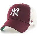 mutzen-gebogen-rot-snapback-granate-der-new-york-yankees-mlb-von-47-brand