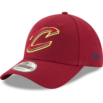 mutzen-gebogen-rot-verstellbares-band-9forty-the-league-der-cleveland-cavaliers-nba-von-new-era