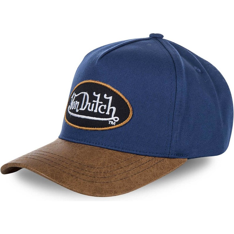 von-dutch-curved-brim-chuck-adjustable-cap-blau-und-braun