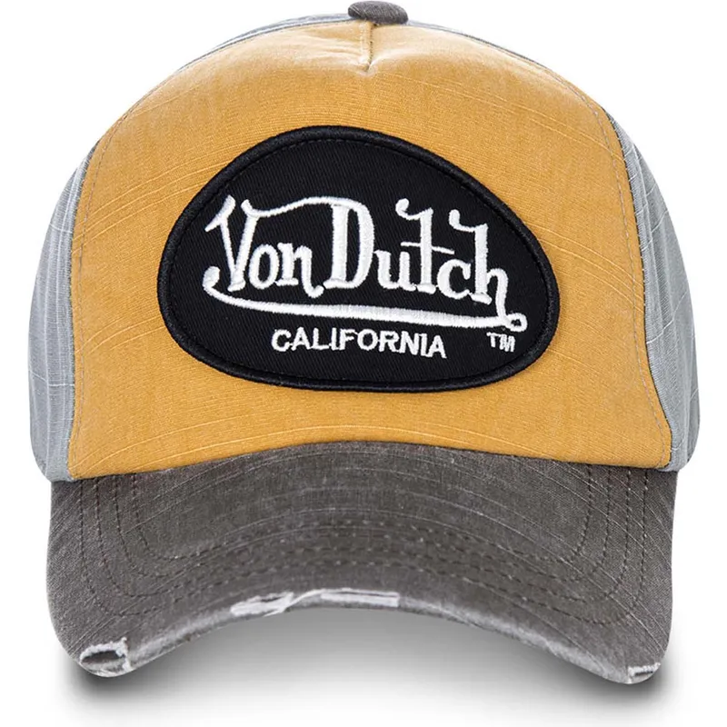gelbe-und-graue-verstellbare-curved-cap-jackgog-von-von-dutch