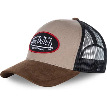 trucker-kappe-beige-suede-von-von-dutch