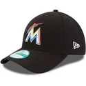 schwarze-verstellbare-9forty-kappe-the-league-der-miami-marlins-mlb-von-new-era