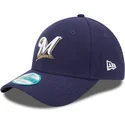 mutzen-gebogen-marineblau-verstellbares-band-9forty-the-league-der-milwaukee-brewers-mlb-von-new-era