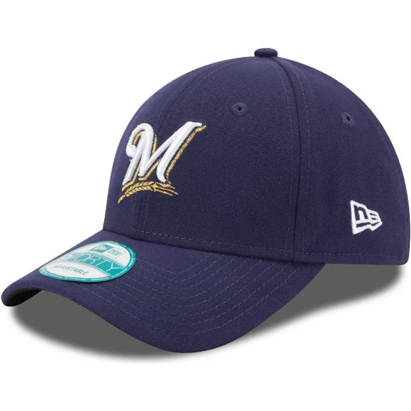 mutzen-gebogen-marineblau-verstellbares-band-9forty-the-league-der-milwaukee-brewers-mlb-von-new-era