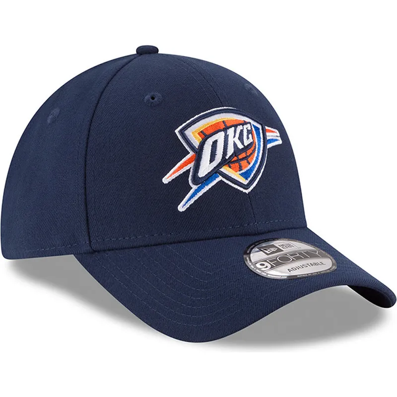 marineblaue-verstellbare-curved-cap-9forty-the-league-der-oklahoma-city-thunder-nba-von-new-era
