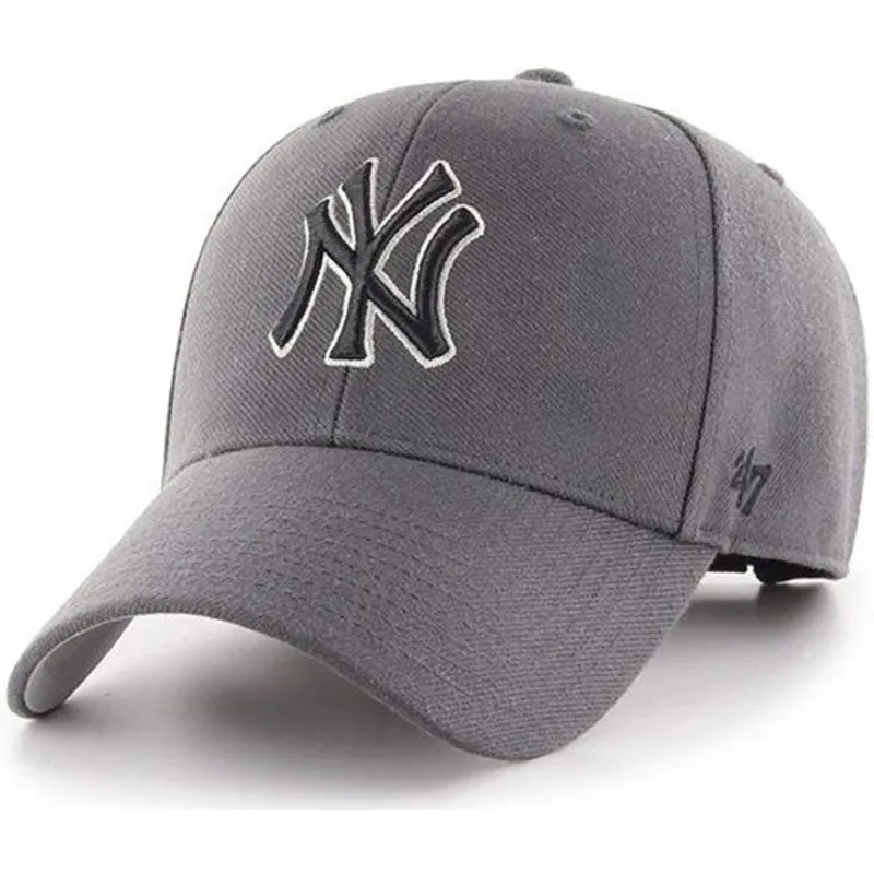 mutzen-gebogen-grau-verstellbares-band-negro-der-new-york-yankees-mlb-von-47-brand mutzen-gebogen-grau-verstellbares-band-negro-der-new-york-yankees-mlb-von-47-brand