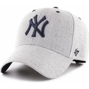 mutzen-gebogen-grau-verstellbares-band-der-new-york-yankees-mlb-von-47-brand