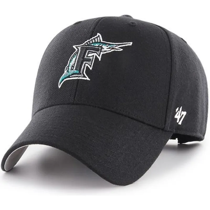 mutzen-gebogen-schwarz-verstellbares-band-clasico-der-miami-marlins-mlb-von-47-brand