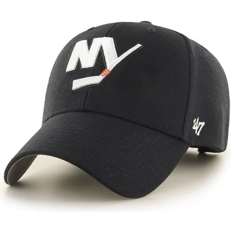 mutzen-gebogen-schwarz-verstellbares-band-der-new-york-islanders-nhl-von-47-brand