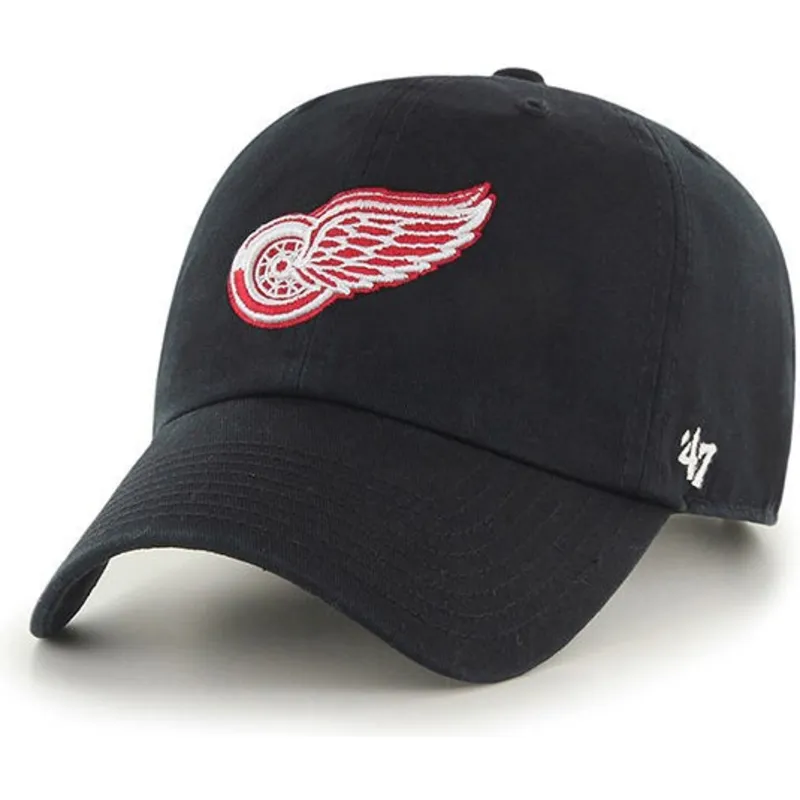 mutzen-gebogen-schwarz-verstellbares-band-der-detroit-red-wings-nhl-von-47-brand mutzen-gebogen-schwarz-verstellbares-band-der-detroit-red-wings-nhl-von-47-brand